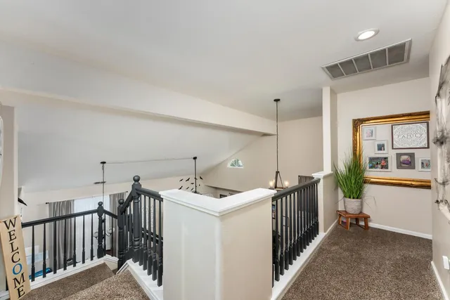 a bedroom with a bed and furniture