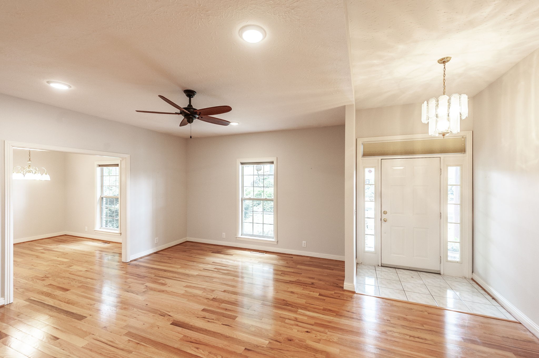 6513 North Mt Pleasant Road Greenbrier, TN 37073 - Photo 22 of 54 an empty room with wooden floor fan and windows