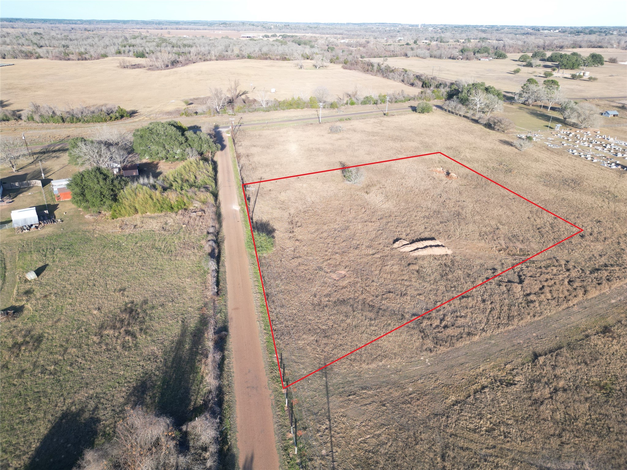 Tbd Trinity School Road La Grange, TX 78945 - Photo 3 of 9 Aerial view of sparsely populated area with property boundaries highlighted
