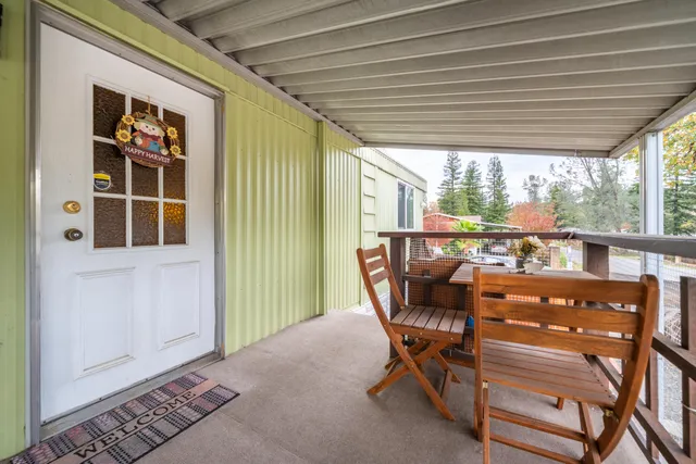 a view of an outdoor space with seating area