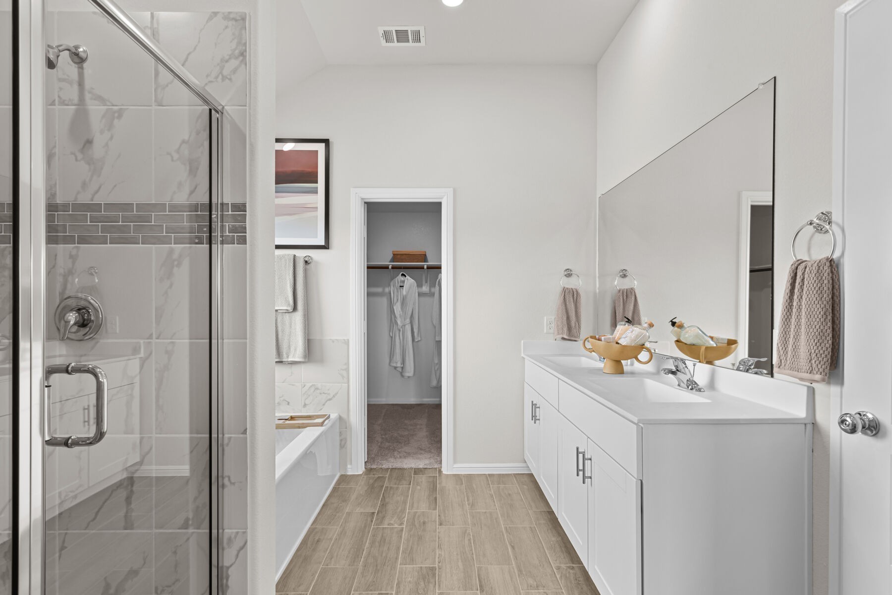 219 Conger Drive Lebanon, TN 37087 - Photo 6 of 21 a bathroom with a double vanity sink mirror and shower