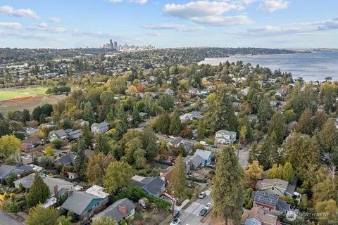 an aerial view of a city with lots of residential buildings
