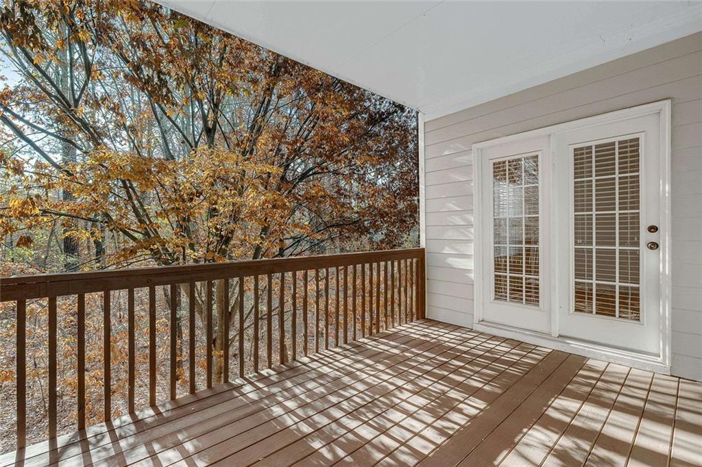 3199 Buck Way Alpharetta, GA 30004 - Photo 34 of 45 a view of a balcony with wooden floor