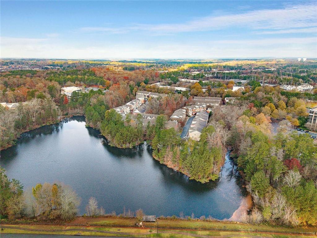 3199 Buck Way Alpharetta, GA 30004 - Photo 44 of 45 an aerial view of residential houses with outdoor space and lake view
