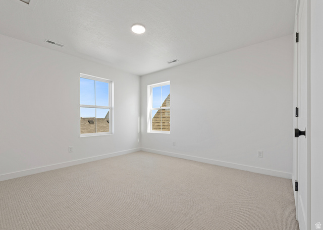 11214 South Easy Bee Road, Unit 270 South Jordan, UT 84009 - Photo 20 of 31 Carpeted room featuring two windows, a ceiling-mounted light fixture, white walls, and white trim