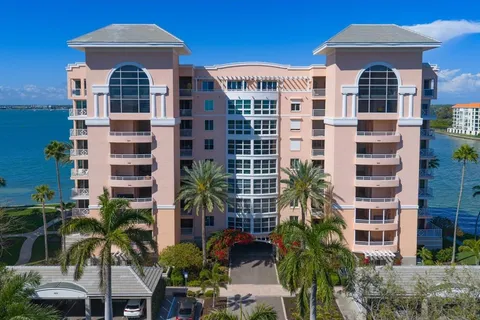 a front view of a multi story building