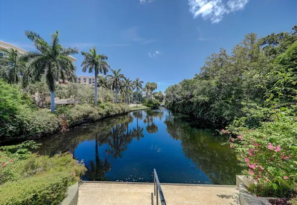 an aerial view of a swimming pool