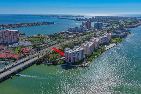 a view of a city with a lake