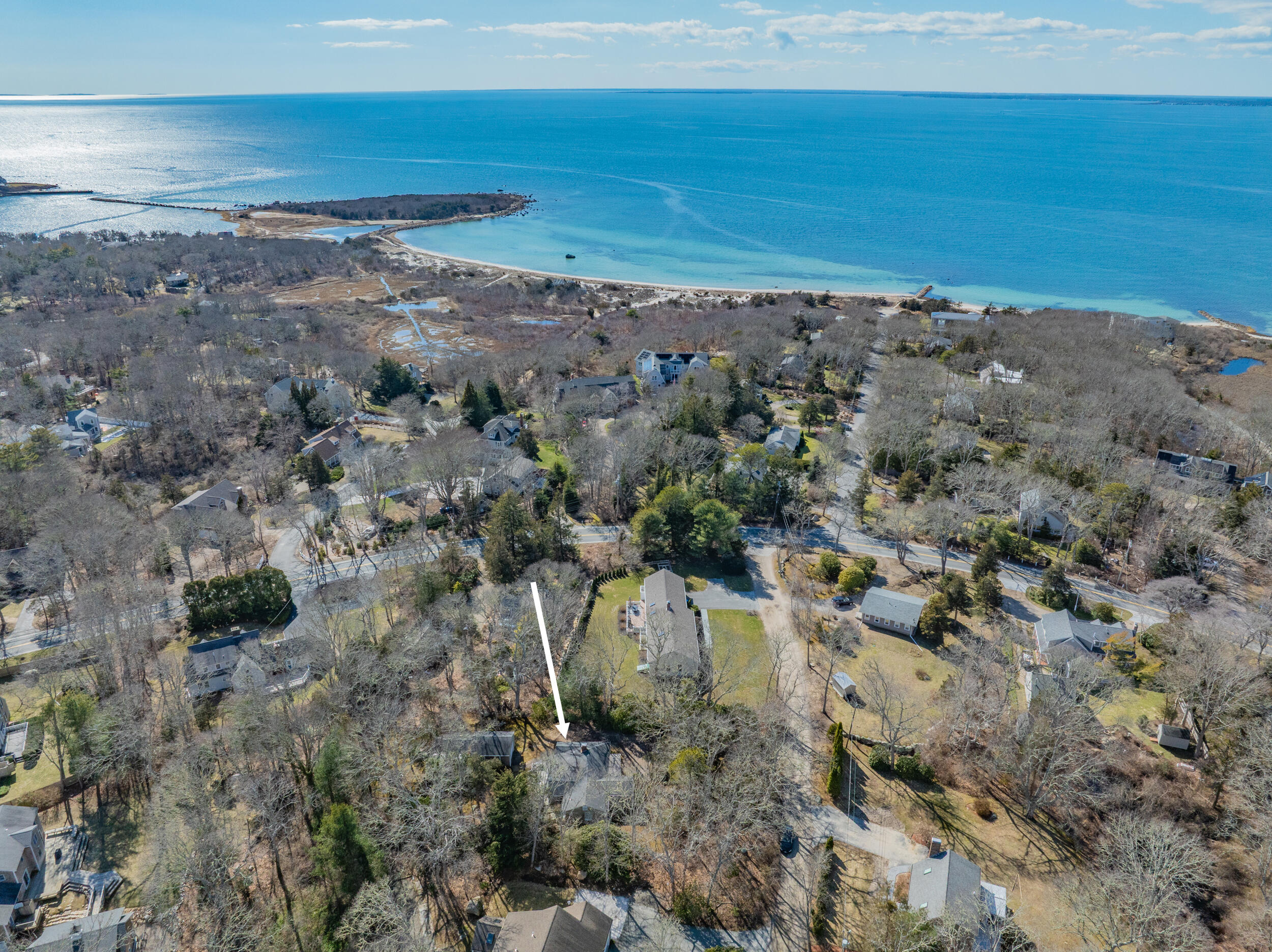 a view of beach and ocean