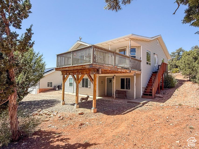 425 East Mule Deer Road Central, UT 84722 - Photo 40 of 72 Rear view of property with a deck and stairway