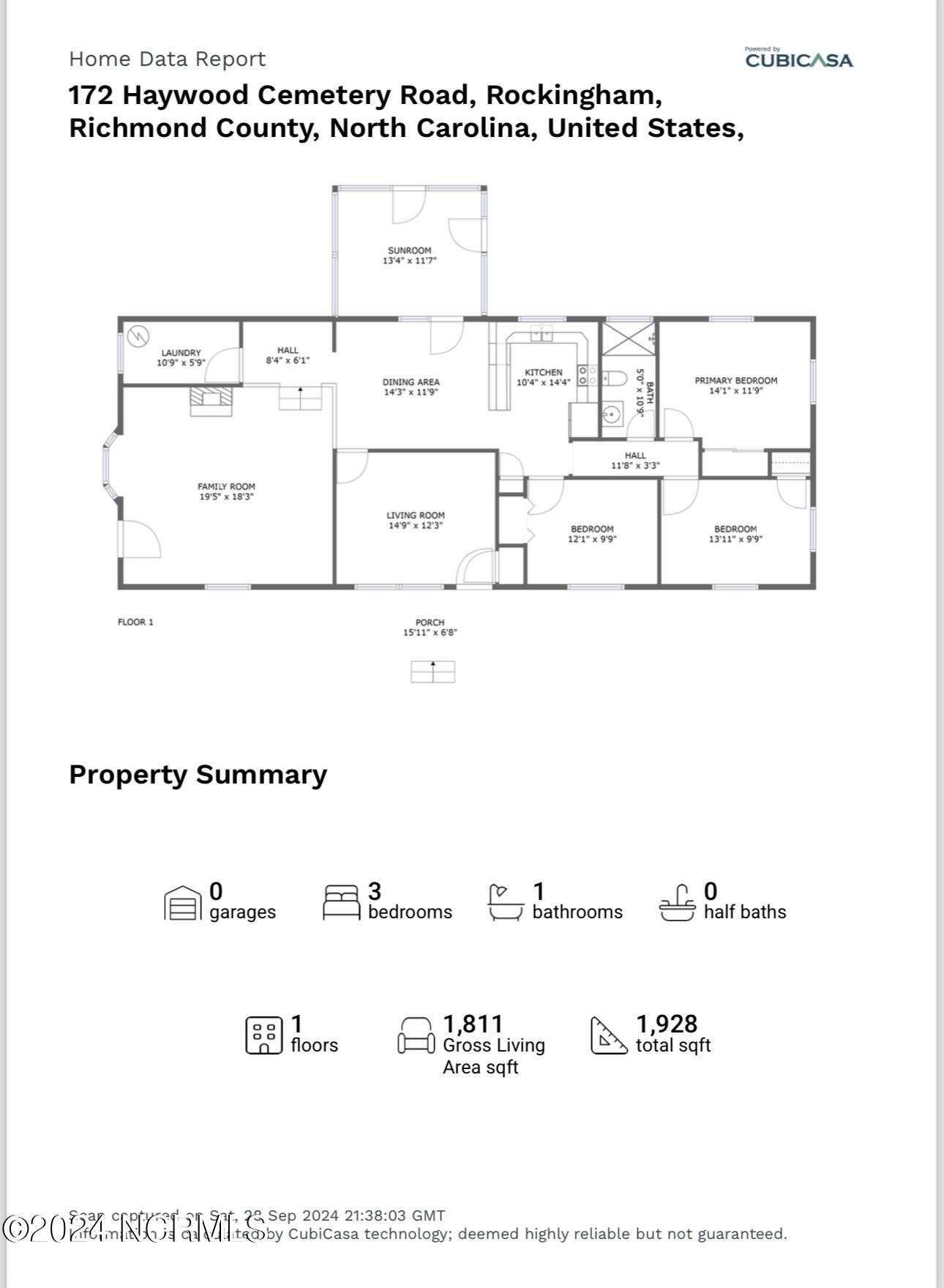 172 Haywood Cemetery Road Rockingham, NC 28379 - Photo 31 of 31 Floor Plan
