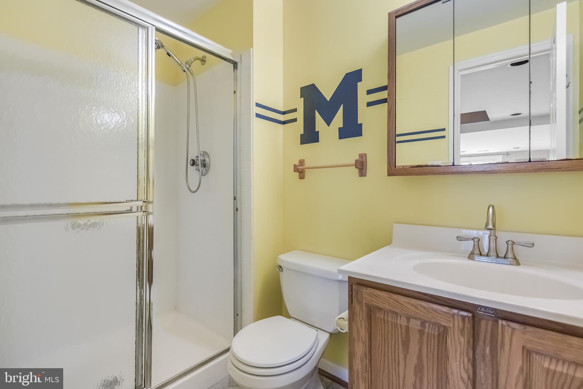 8735 Stone Hill Place Springfield, VA 22153 - Photo 36 of 51 a bathroom with a sink a toilet and shower