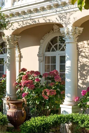 a view of a street with an outdoor space