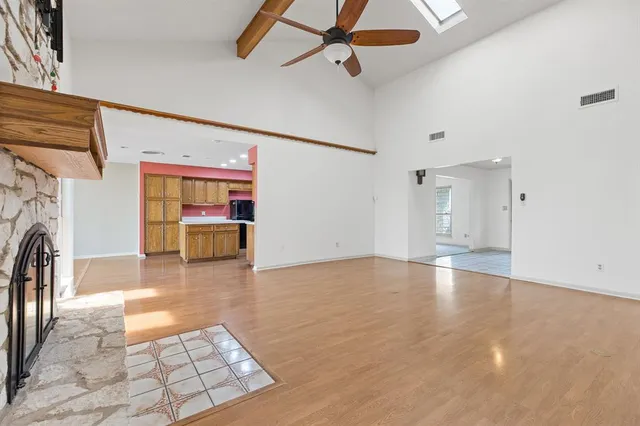 a view of a lake and a yard