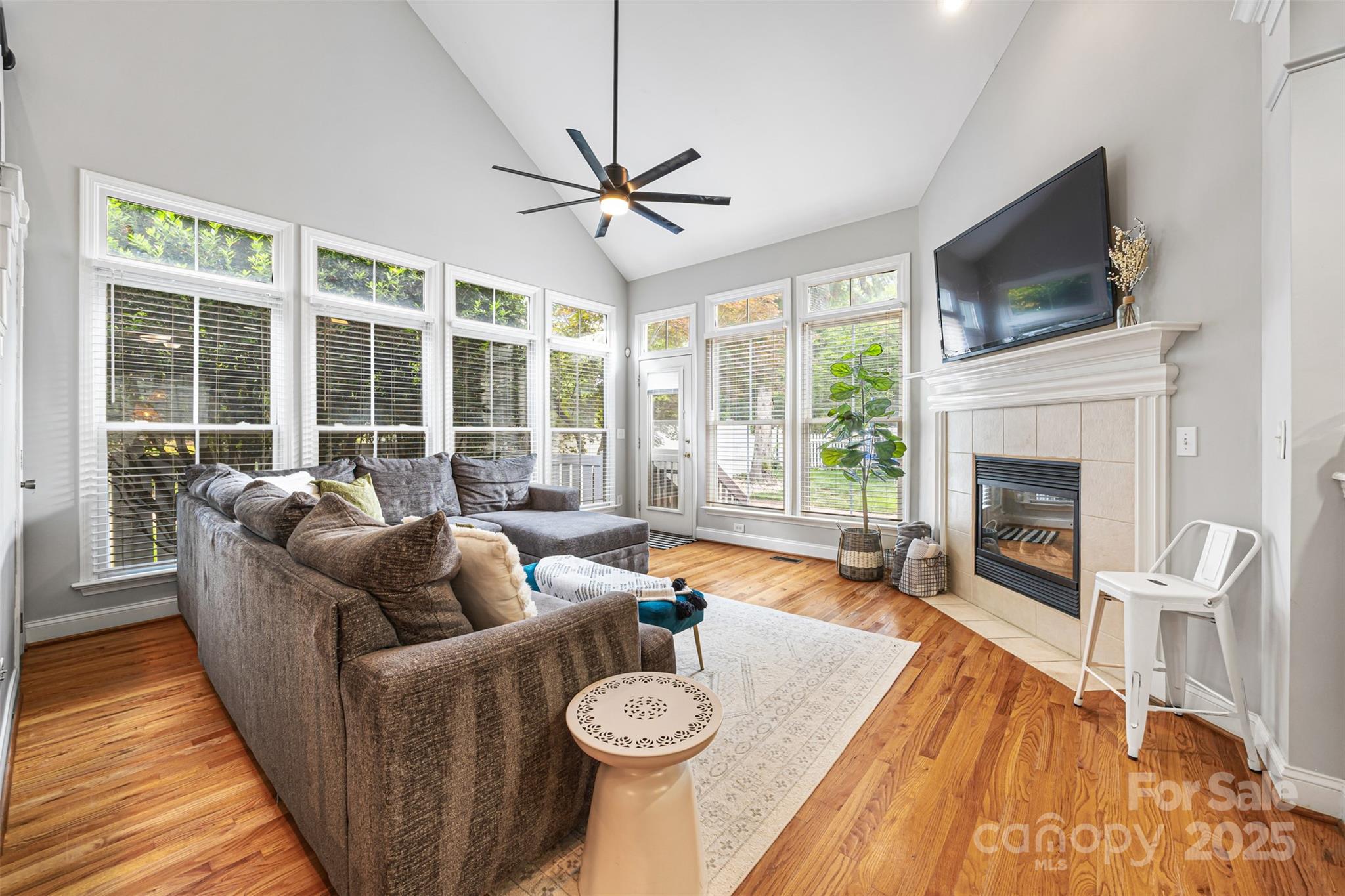 126 Blandina Court Fort Mill, SC 29708 - Photo 6 of 33 a living room with furniture a fireplace and a flat screen tv