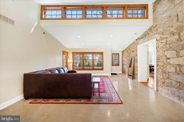 a living room with furniture