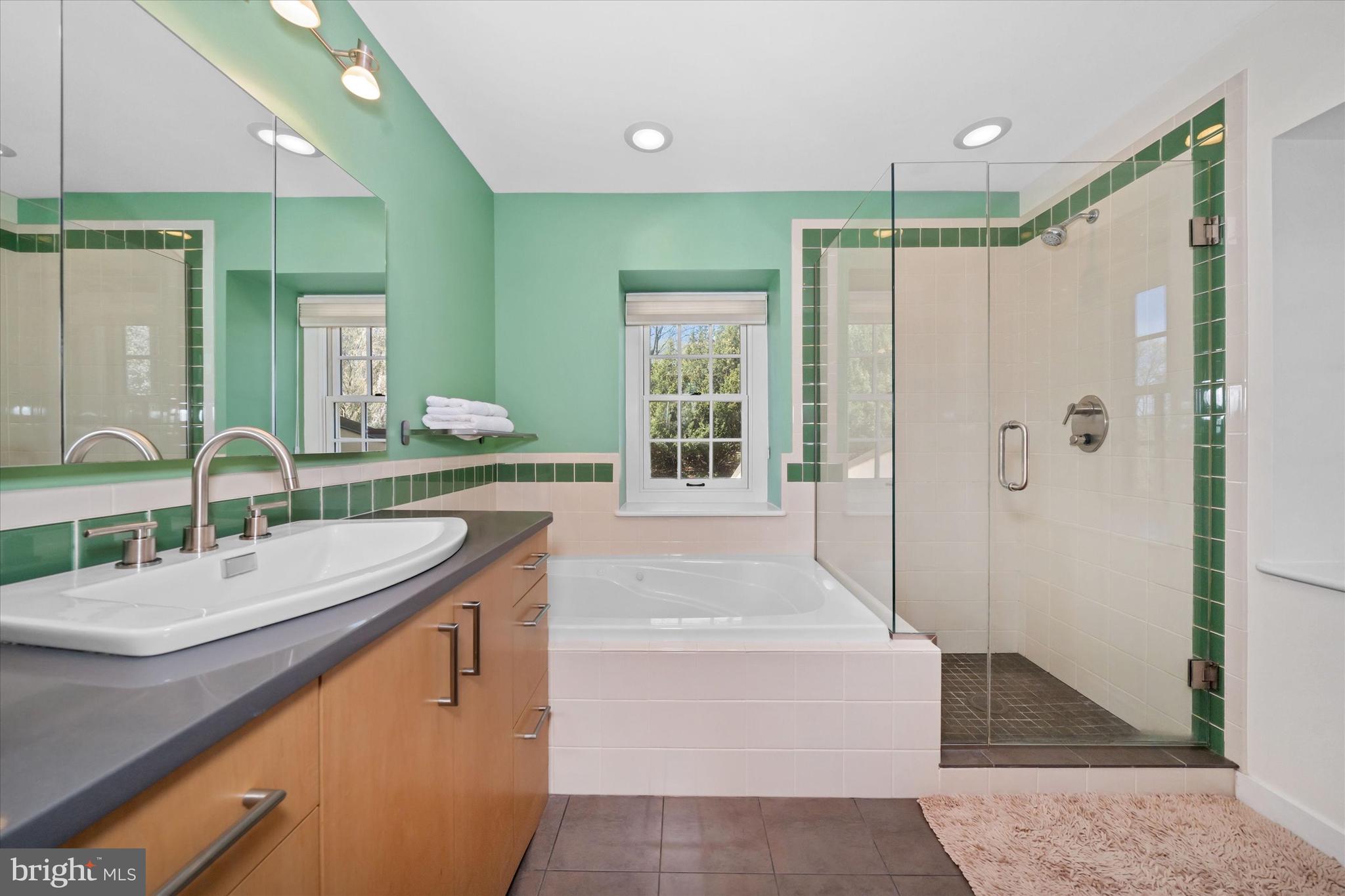 1439 Old Wilmington Road Hockessin, DE 19707 - Photo 34 of 57 a bathroom with a tub sink shower and mirror