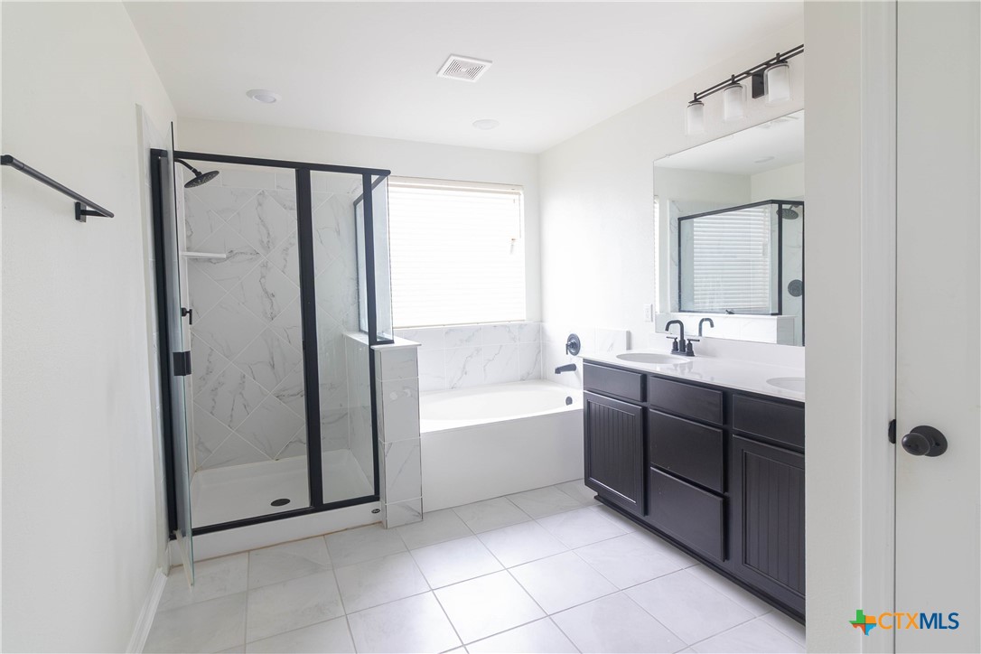 1131 Aronia Lane Georgetown, TX 78626 - Photo 29 of 36 a bathroom with a bathtub a sink and a mirror