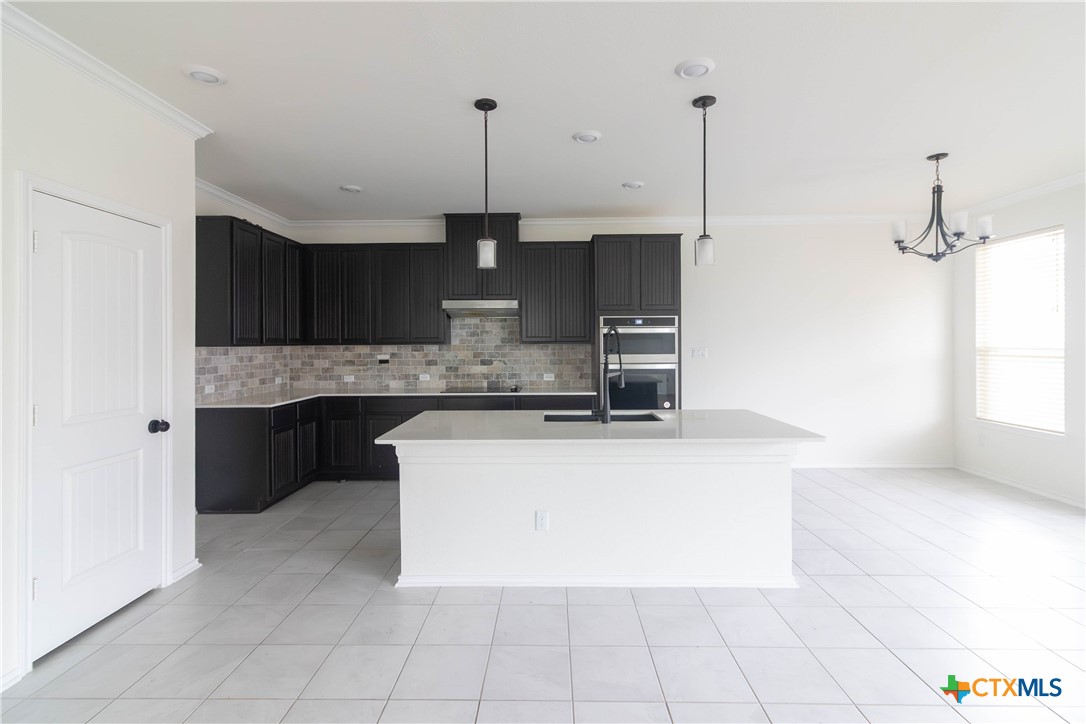 1131 Aronia Lane Georgetown, TX 78626 - Photo 6 of 36 a large white kitchen with a sink a counter top space and cabinets