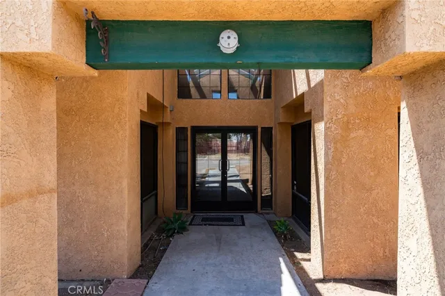 a view of a door of the house