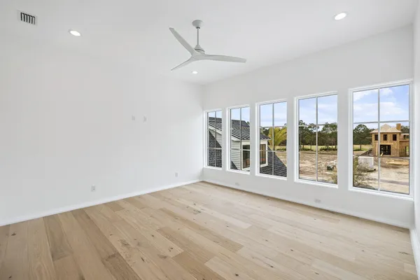 a view of a city with an ocean view