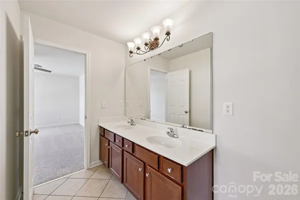 a bathroom with a sink a mirror and a shower