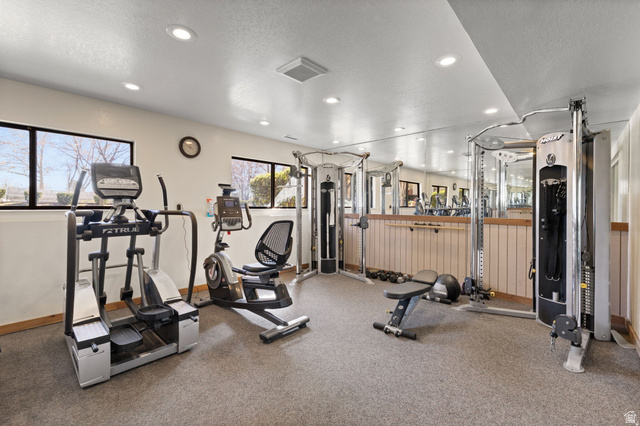 6852 Countrywoods Circle, Unit 5D Midvale, UT 84047 - Photo 43 of 50 Dedicated fitness space featuring recessed lighting and carpeted flooring