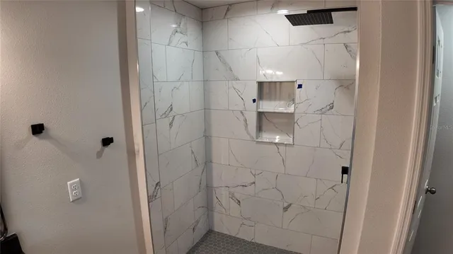 a bathroom with a shower