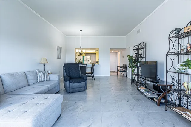 a view of a room with a window