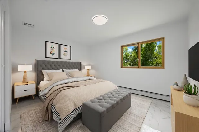 a kitchen with a refrigerator and a sink