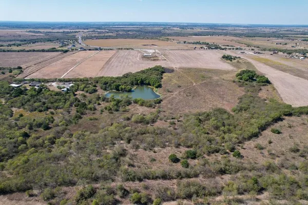 an aerial view of a house