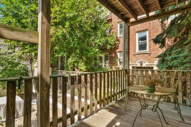 a view of a chairs on the roof deck