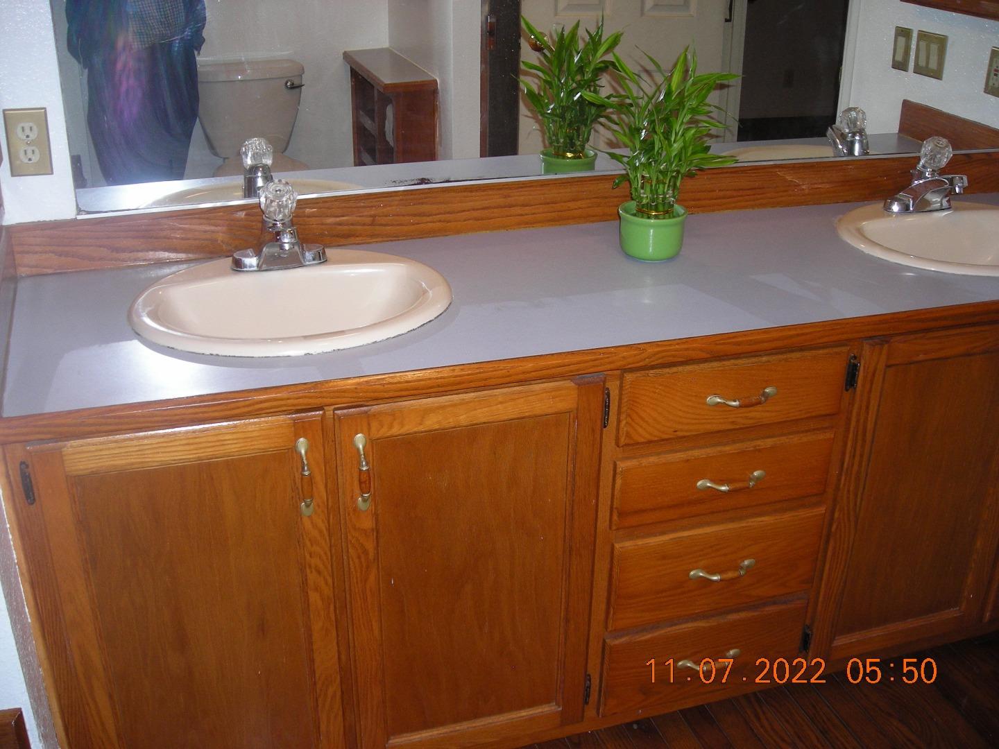 77 Crespi, Unit 77 Watsonville, CA 95076 - Photo 10 of 19 a bathroom with a sink a mirror and potted plant