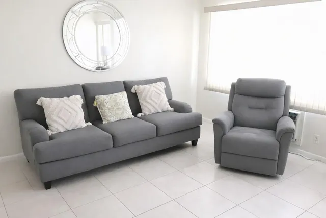 a living room with furniture