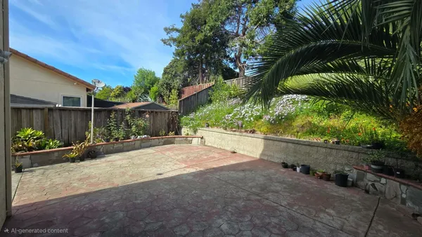 a backyard of a house with lots of green space