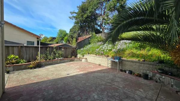 a backyard of a house with lots of green space