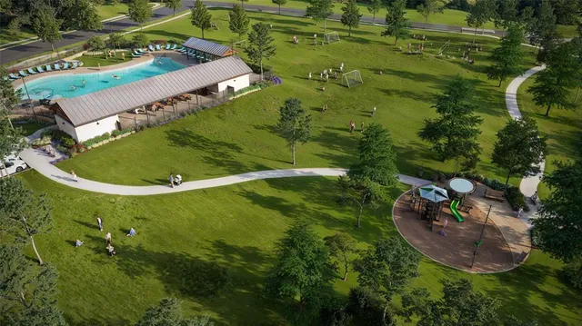 an aerial view of a house