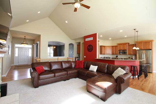 792 Ridgeview Lane Sugar Grove, IL 60554 - Photo 12 of 29 a living room with furniture kitchen view and a chandelier