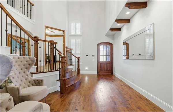 a living room with furniture