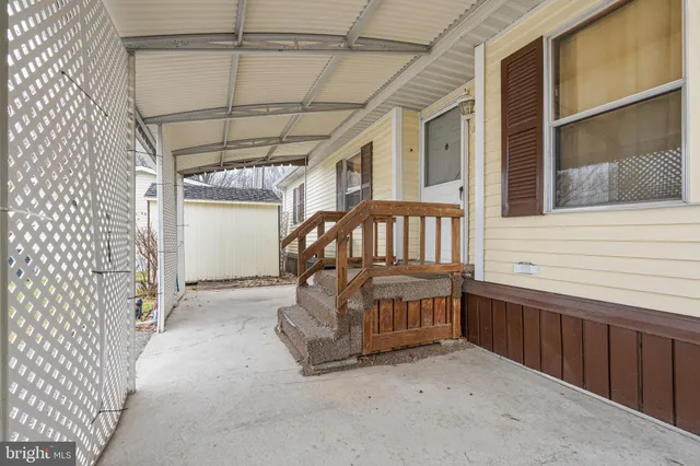 a view of porch with seating space