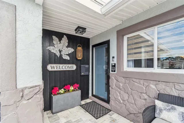 a front view of a house with entryway
