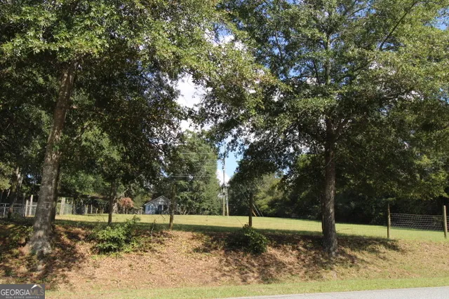 a view of a yard with of trees