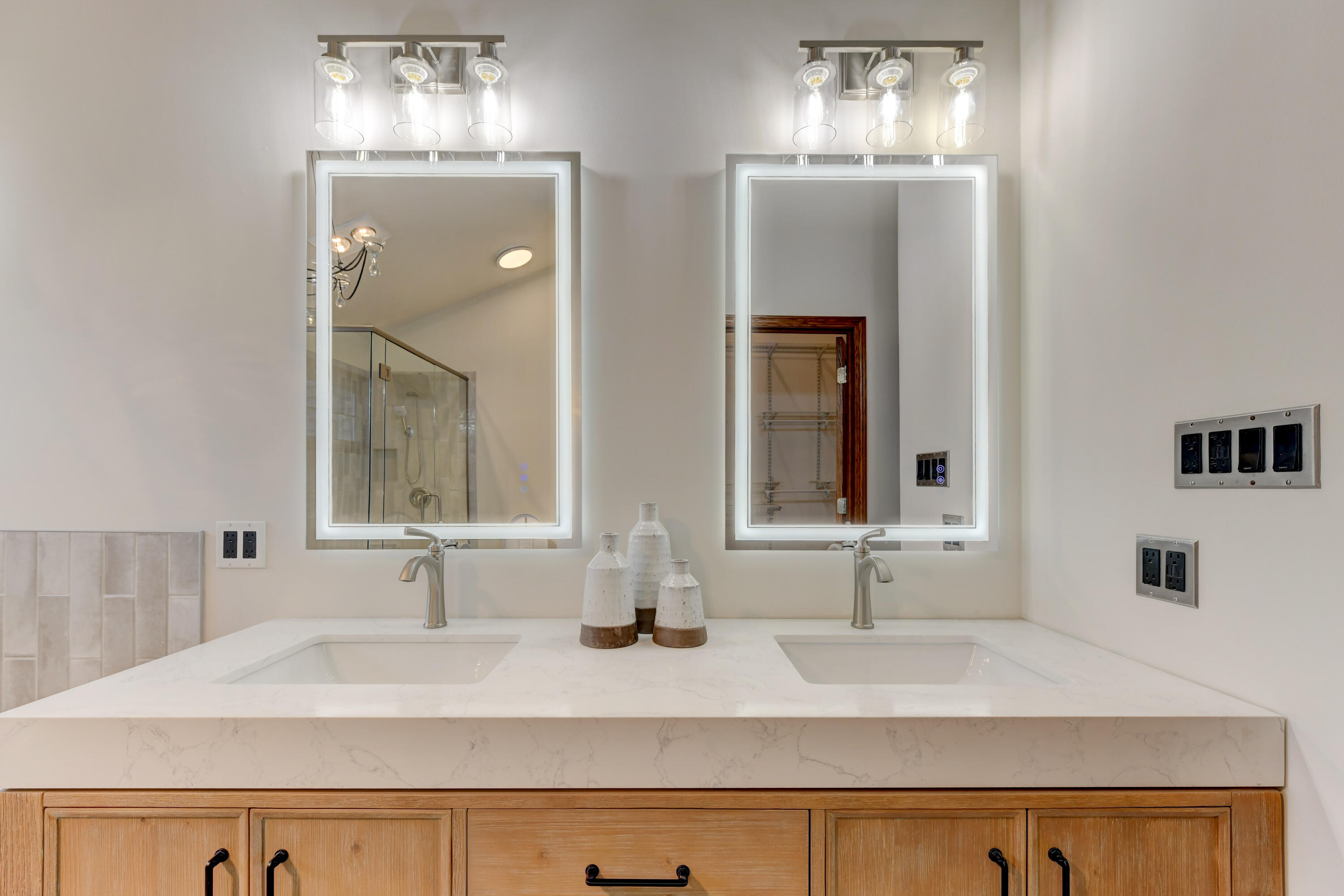 9575 Calumet Street Dyer, IN 46311 - Photo 17 of 53 a bathroom with double vanity sinks and a mirror