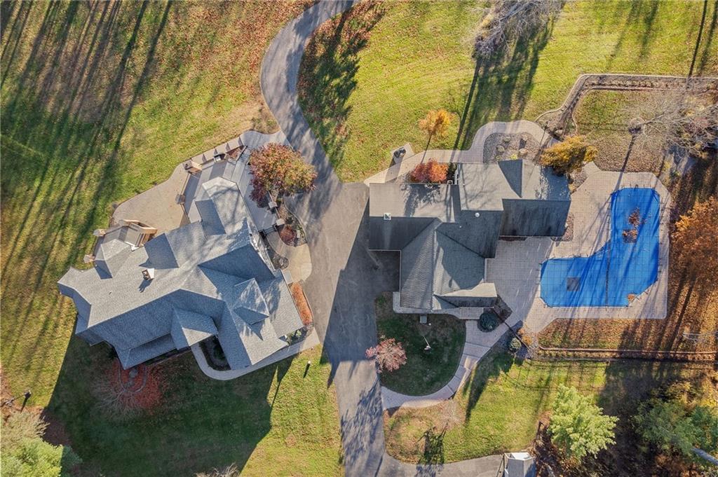 1351 Lindsey Road New Castle, PA 16105 - Photo 49 of 49 an aerial view of a house with swimming pool and large trees