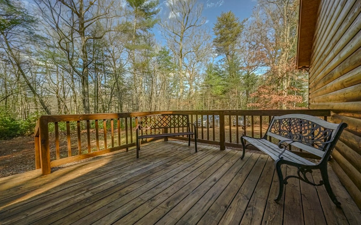197 Macedonia Church Road Blue Ridge, GA 30513 - Photo 28 of 29 a view of balcony with wooden floor and outdoor seating