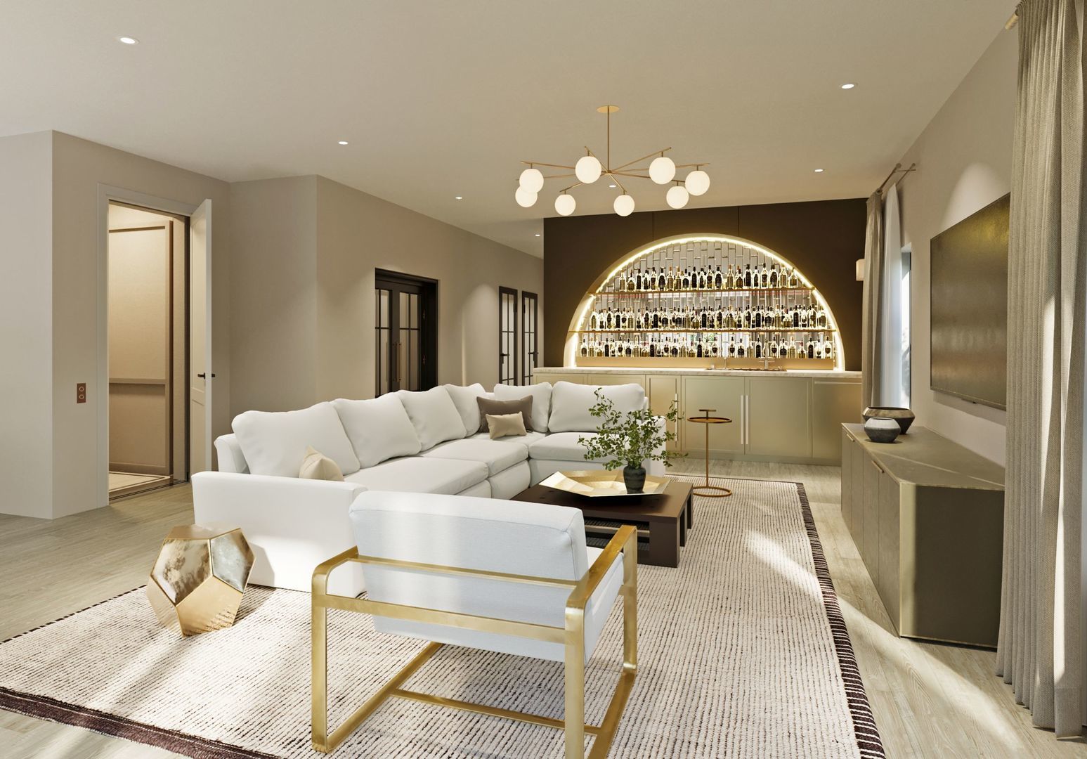 103 South Webster Street Naperville, IL 60540 - Photo 14 of 44 a living room with furniture a chandelier and a dining table