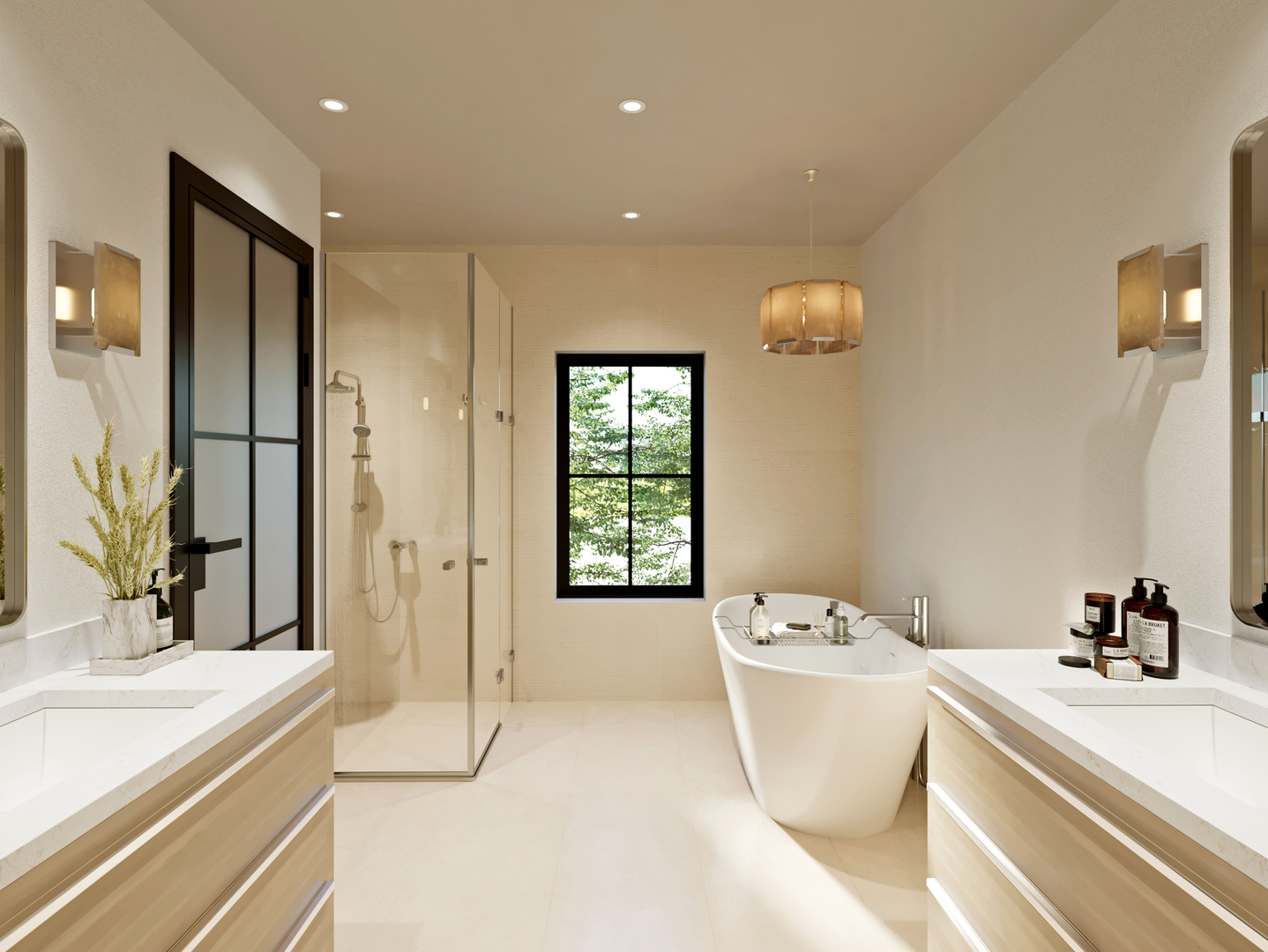 103 South Webster Street Naperville, IL 60540 - Photo 9 of 44 a bathroom with a white tub a sink and a large mirror