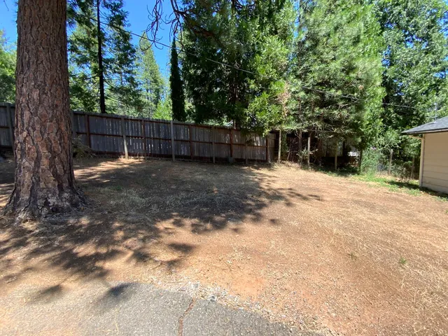 a backyard of a house with lots of green space