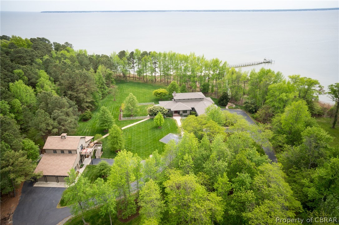 Aerial of main home and Detached Garage/Guest Building