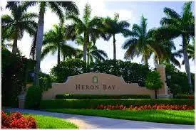 a view of a park with palm trees